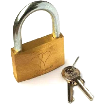 Piekaramā KAZU misiņa dekorativa slēdzene LOB ASSA ABLOY KD60M 2 atslēgas BLISTER