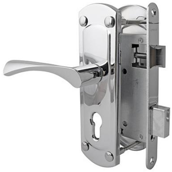 Durvju slēdzenes komplekts APECS 1423 CR, hroms